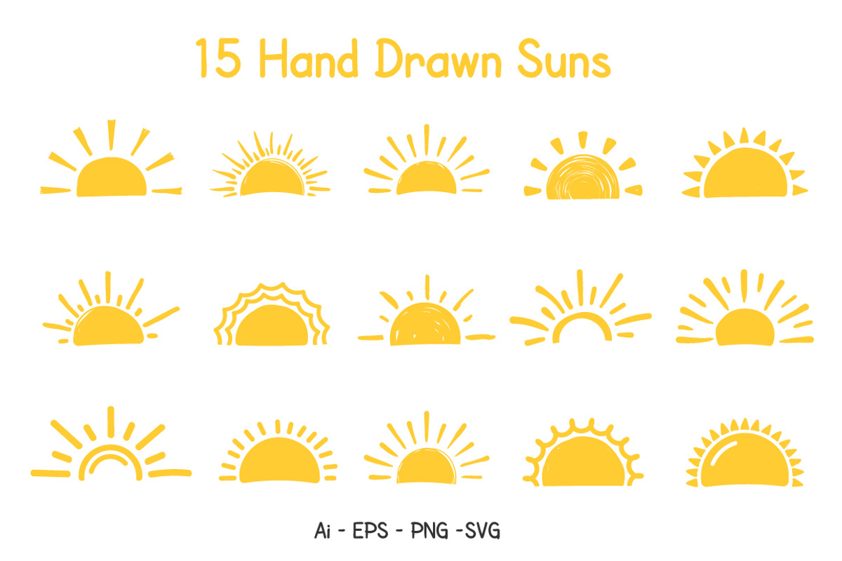 Hand Drawn Suns, an Illustration by PixMarket
