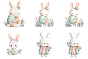 Watercolor Easter Bunny Clipart, an Illustration by Designking (Thumbnail 4 of 5)