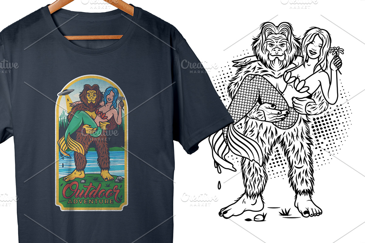 Outdoor Adventure Logo with Bigfoot, an Animal Illustration by Moloko88 (Photo 2 of 2)