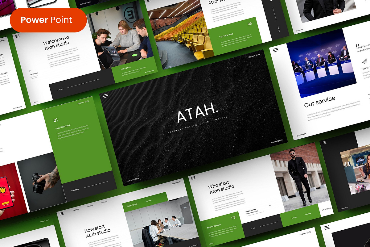 Atah – Business PowerPoint Template, a Presentation Template by Dens Creative Studio (Photo 1 of 6)