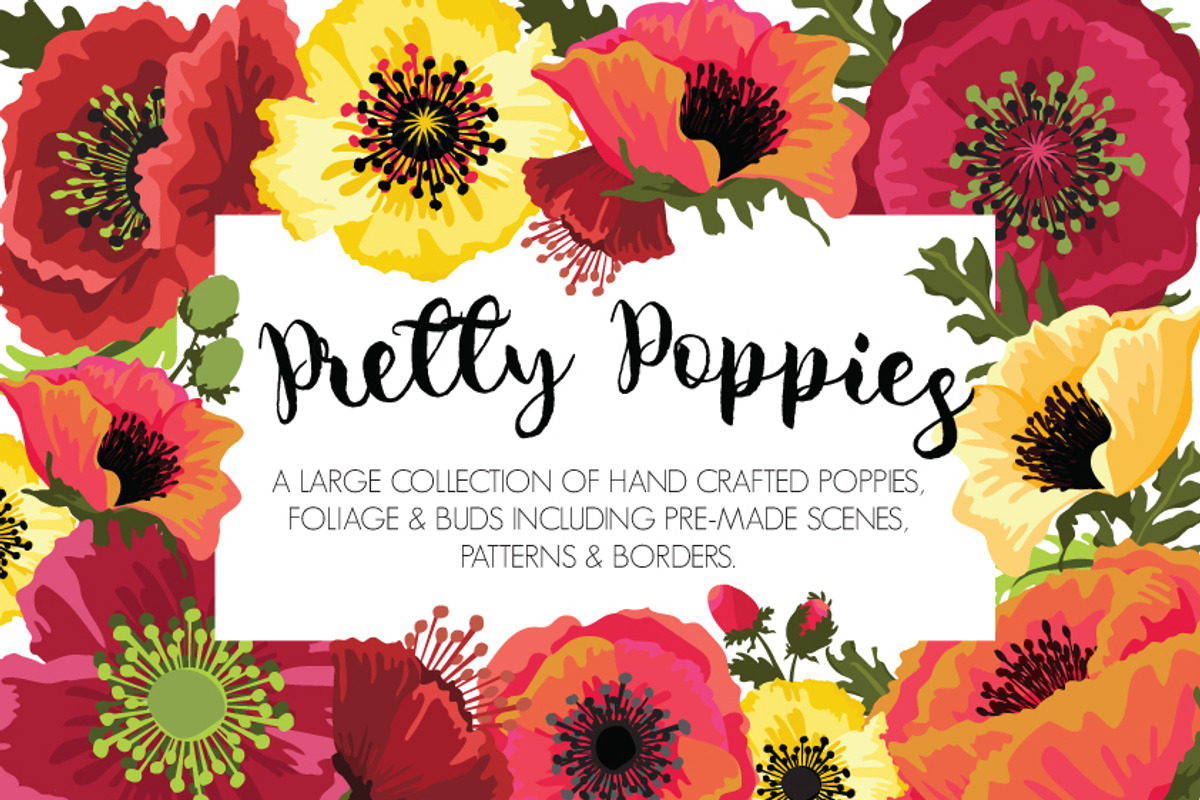 Pretty Poppies Flower Designs, an Illustration by Dizzign (Photo 1 of 5)
