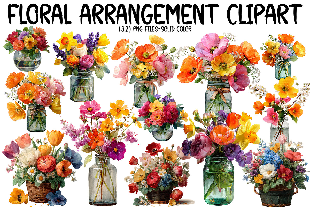 Floral arrangement clipart, an Illustration by Designworld (Photo 1 of 7)