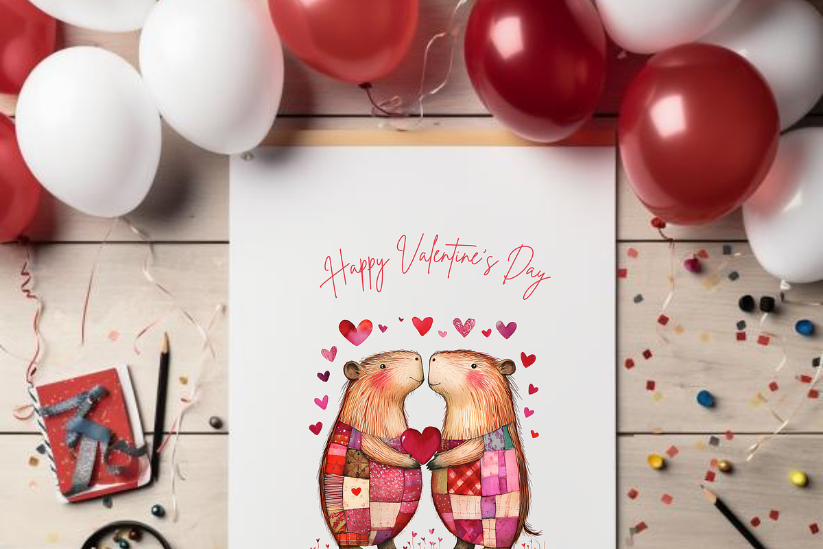 LOVELY VALENTINE CAPYBARA CLIPART, an Animal Illustration by Daring Digies (Photo 7 of 7)