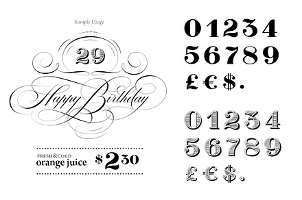 BoldPrice - numbers & currency, a Symbol Font by vatesdesign