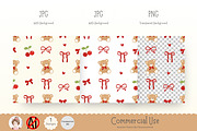 Coquette Teddy Bear With Bow, a Pattern Graphic by Chonnieartwork (Thumbnail 3 of 5)