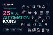 AI & Automation Tools Line Icon Set, an Outline Icon by Iconic Era (Thumbnail 1 of 3)