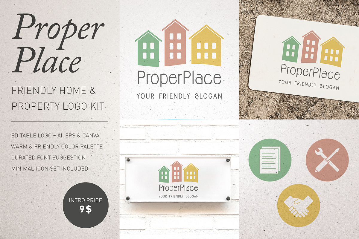 Friendly Home & Property Logo Kit, a Branding & Logo Template by Elibee (Photo 1 of 8)