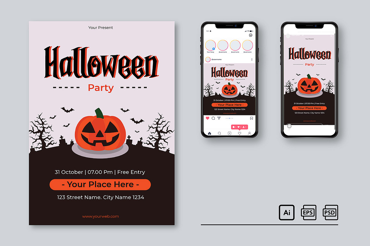 Halloween Party Event Flyer, a Brochure Template by TemplArt (Photo 2 of 2)