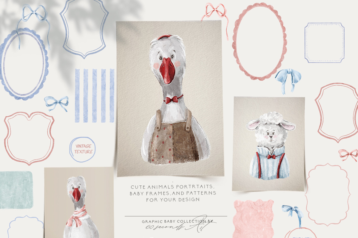 Animals portraits Baby posters, an Animal Illustration by 60secondsArt (Photo 8 of 14)