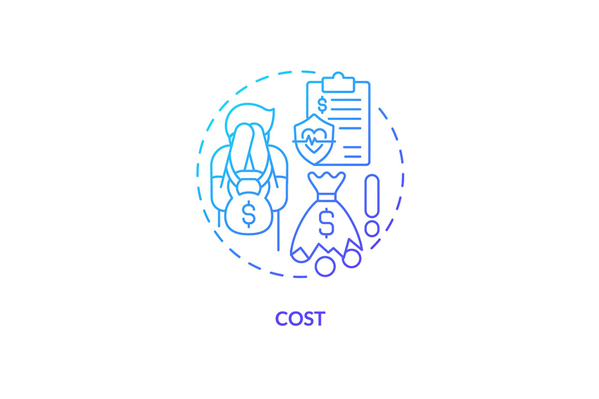 Cost blue gradient concept icon, an Icon by IMG Visuals