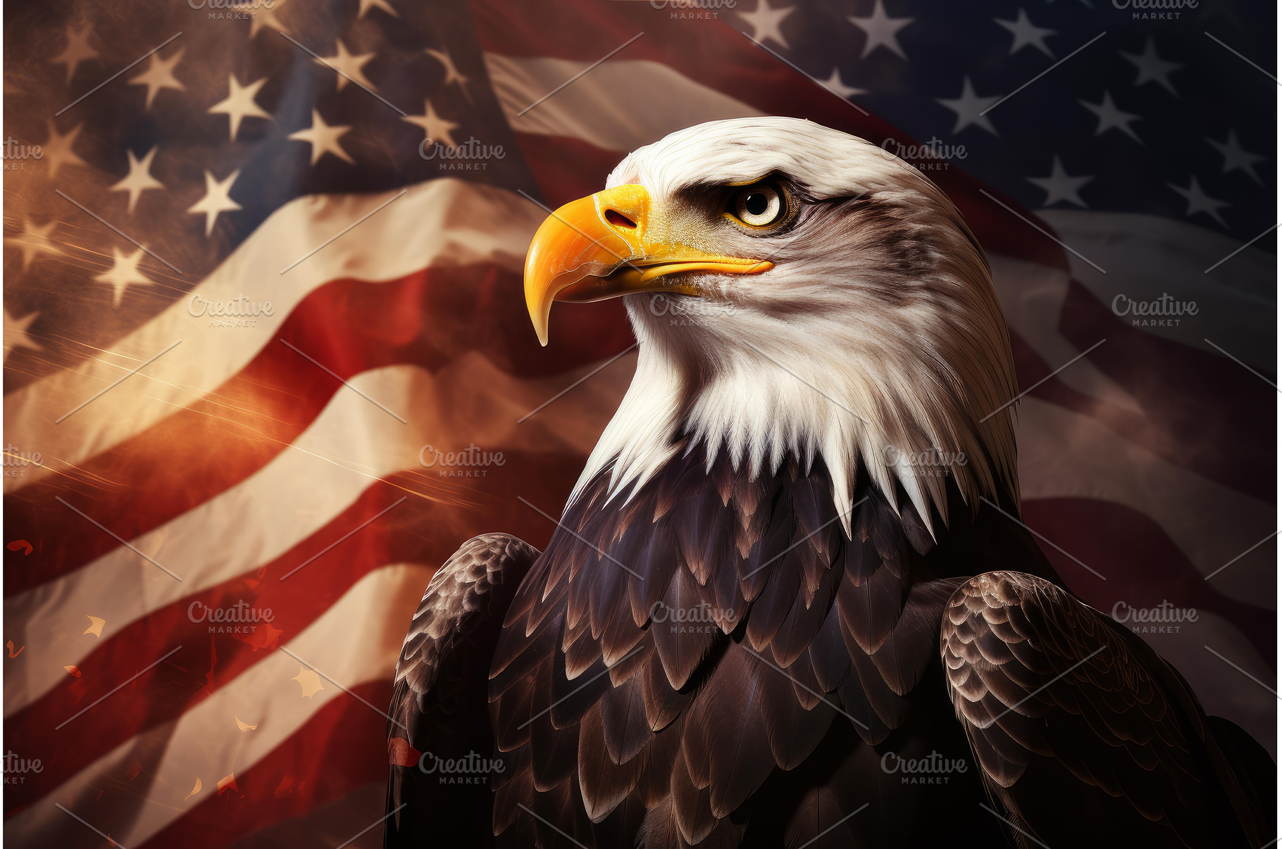 Majestic bald eagle posing with, an Animal Photo by Ylivdesign