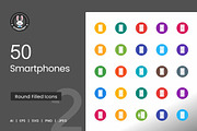 Smartphones Round Filled Icons, an Icon by IconBunny (Thumbnail 1 of 2)