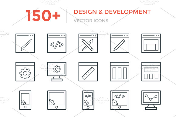 150 Design And Development Icons