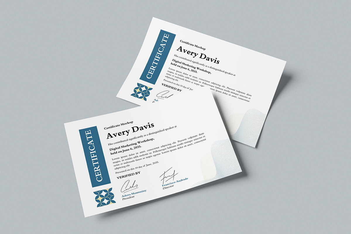 Certificate Mockup, a Product Mockup by swsi-studio (Photo 5 of 5)
