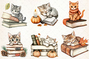 Cat and Book Fall Vibes Clipart, an Illustration by Libby Wishes (Thumbnail 5 of 6)