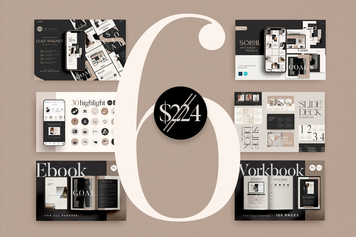 6 in 1 Bundle Coach Creator CANVA PS, a Magazine Template by Eviory (Photo 3 of 106)