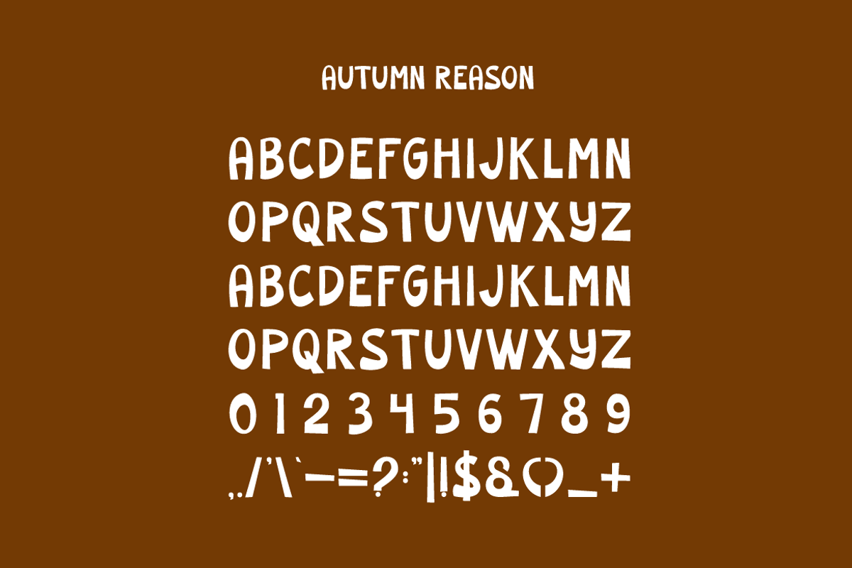 Autumn Reason - Tropical Font, a Sans Serif Font by Iqsiart Studio (Photo 5 of 6)