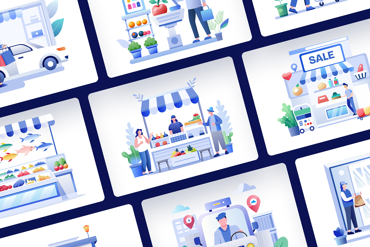 Grocery Shopping Illustrations, a Food Illustration by Prosymbols (Photo 4 of 10)