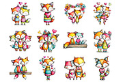 Valentine's Whimsical Foxs Clipart, a Graphic by CitraGraphics (Thumbnail 2 of 4)