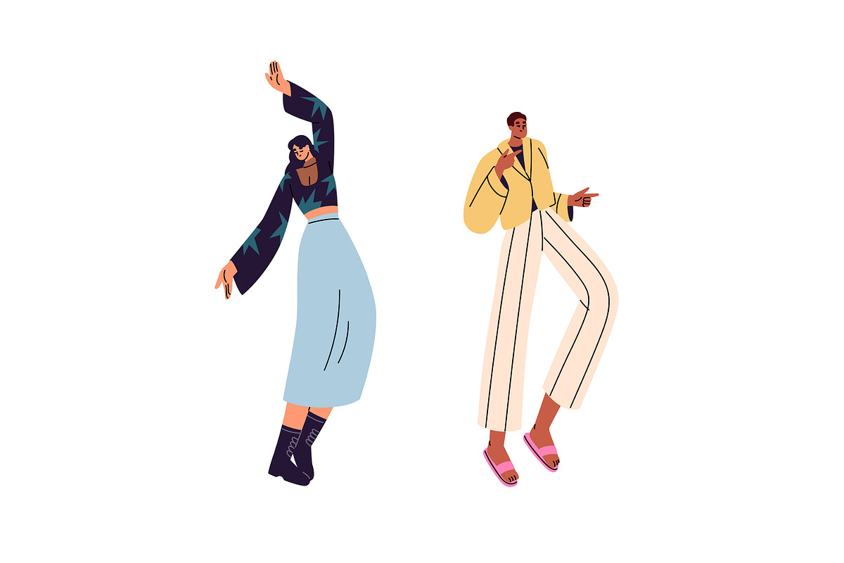 People dance set + seamless patterns, a Person Illustration by PaperTrident (Photo 4 of 8)