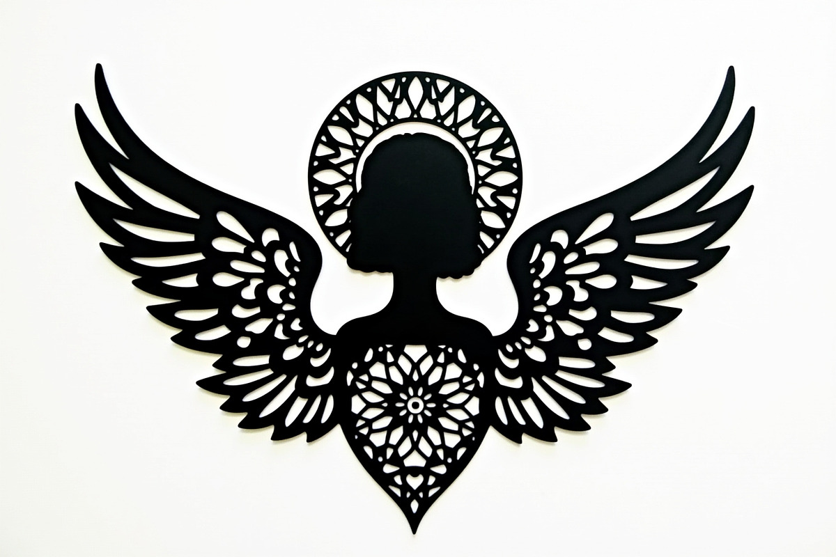 Ornate Angel Silhouette Graphic, an Illustration by Designs_River (Photo 5 of 9)