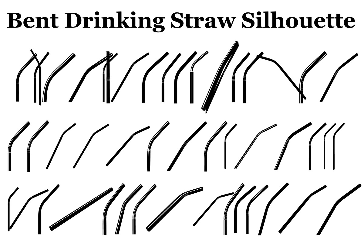 Bent Drinking Straw Silhouettes, a Graphic by hafijul (Photo 1 of 10)