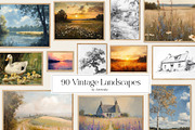 Vintage Landscapes Prints Bundle, a Background Graphic by Artemsky (Thumbnail 1 of 10)