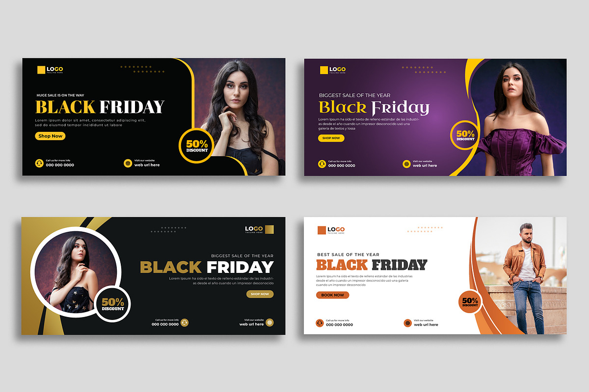 Black Friday Sale Social Media Cover, a Social Media Template by nandinigraphics