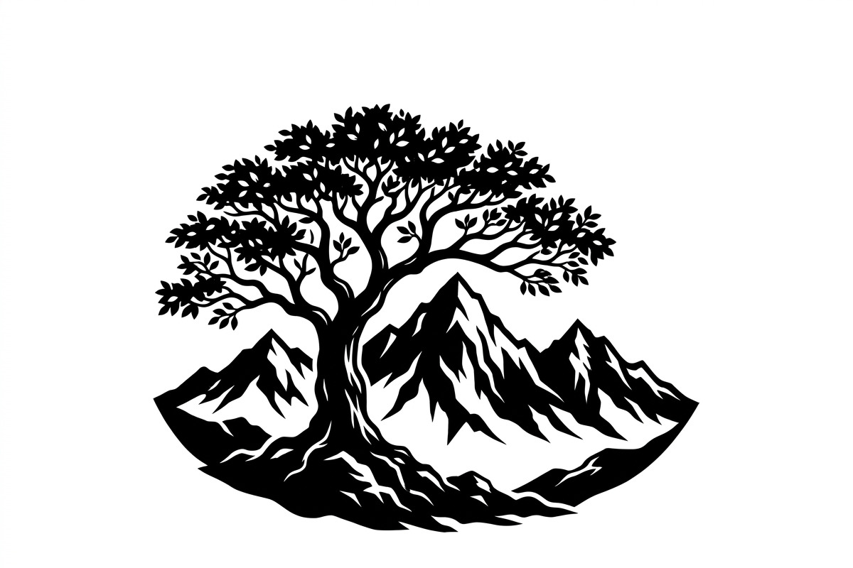 50 Sacred Mountain Tree Silhouette, an Empty State Illustration by Amazin_art (Photo 17 of 37)