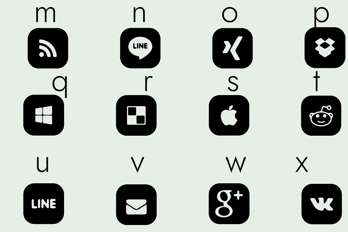 Social Networks Icons Dingbats Font, a Symbol Font by Minimalartstudio (Photo 5 of 7)