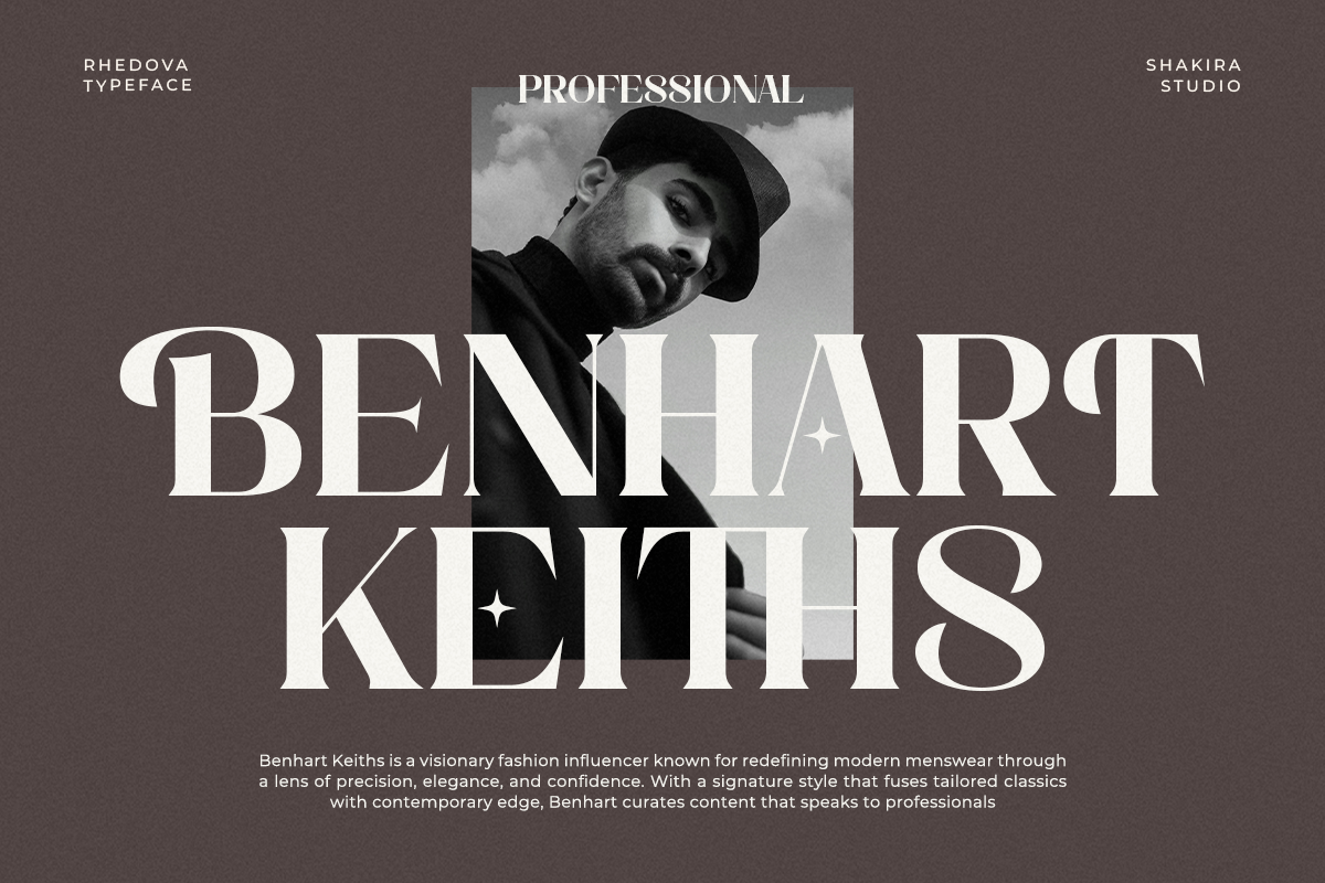 Rhedova - Modern Bold Luxury Serif, a Serif Font by Shakira Studio (Photo 4 of 10)