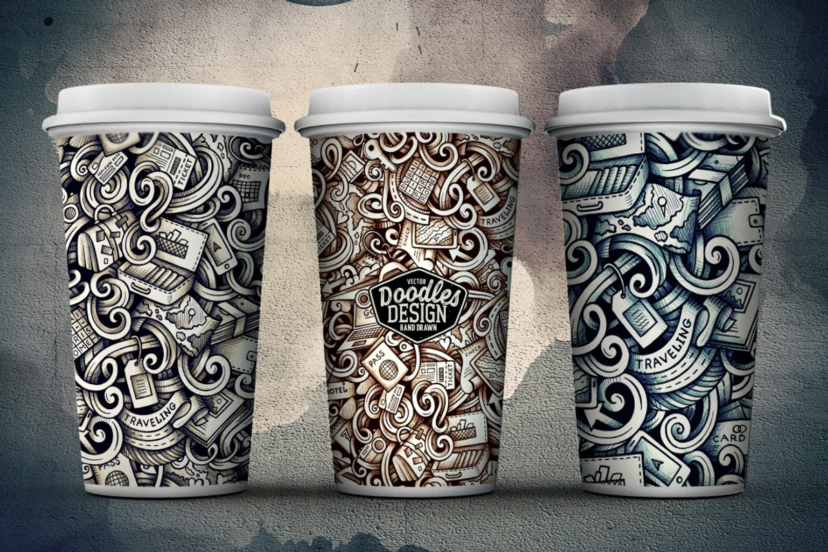 Travel Graphics Doodles Patterns, a Decorative Illustration by BALABOLKA (Photo 6 of 6)