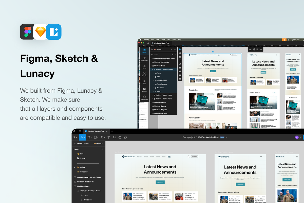 WorlGov - Organization Framer WebKit, a Landing Page Template by Agensip Design Agency (Photo 6 of 10)