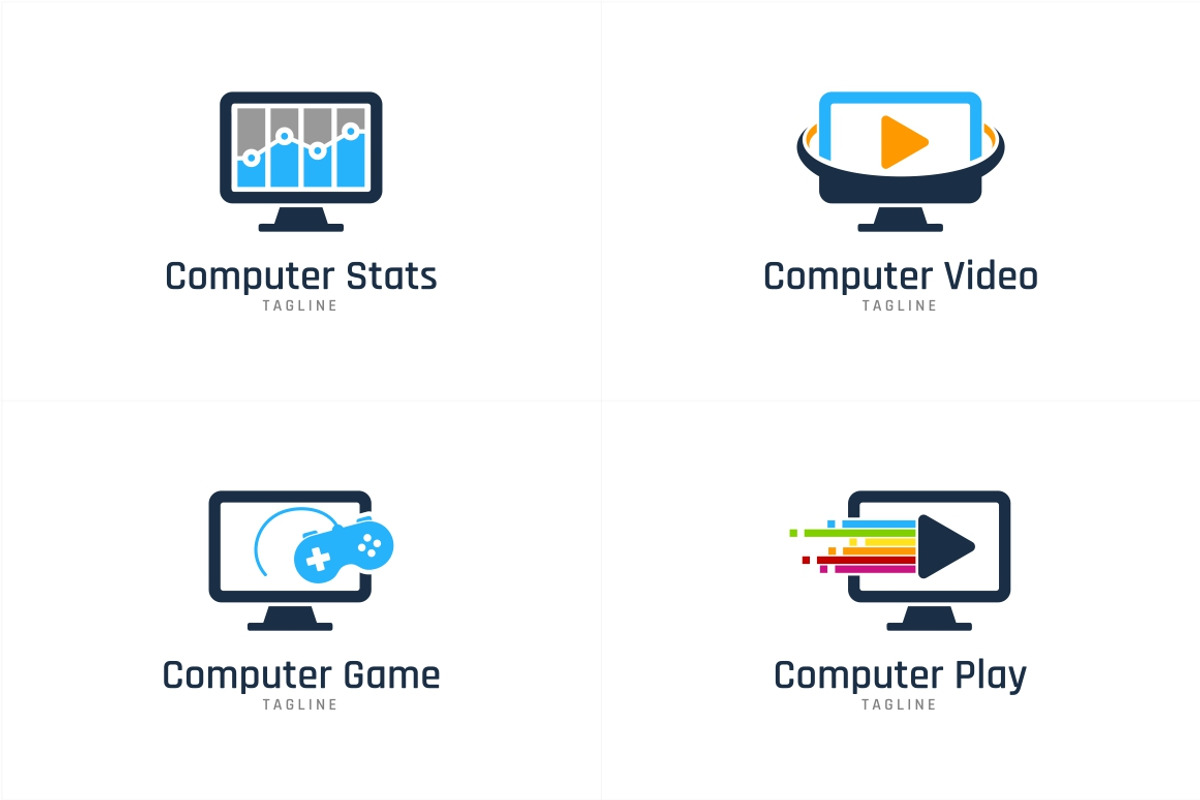10 Computer PC Logo Bundle #3, a Branding & Logo Template by PutraCetol ...
