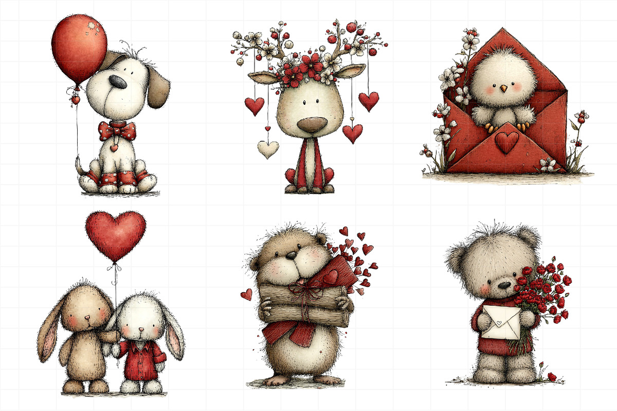 Whimsical Valentine's Day Animal's P, an Illustration by Daily.Designs (Photo 8 of 8)