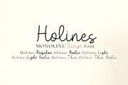 Holines a monoline script font, a Script Font by Fontcastle (Thumbnail 1 of 7)