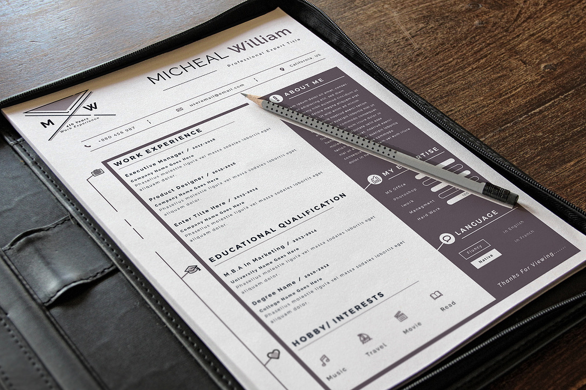 Resume Cv Template Word Apple Pages, a Resume Template by Tbunny (Photo 3 of 5)