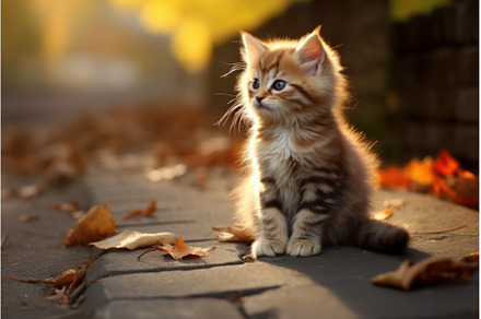 Innocent Cute white kitten. Generate, an Animal Photo by Ylivdesign