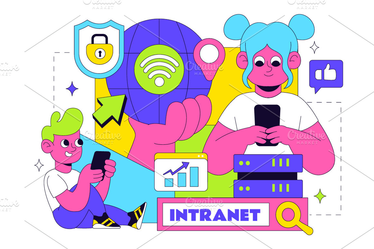 10 Intranet Technology Illustration, a Technology Illustration by denayunebgt (Photo 4 of 4)