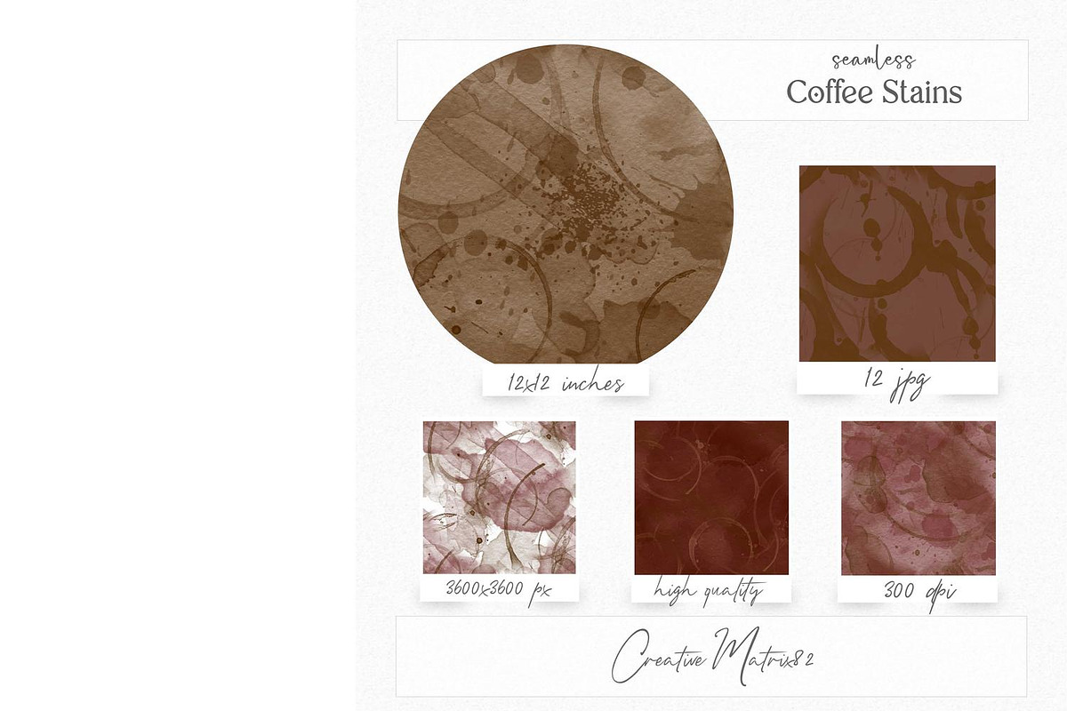 Coffee Stains Digital Paper, a Texture Graphic by Creative Matrix82 (Photo 2 of 4)