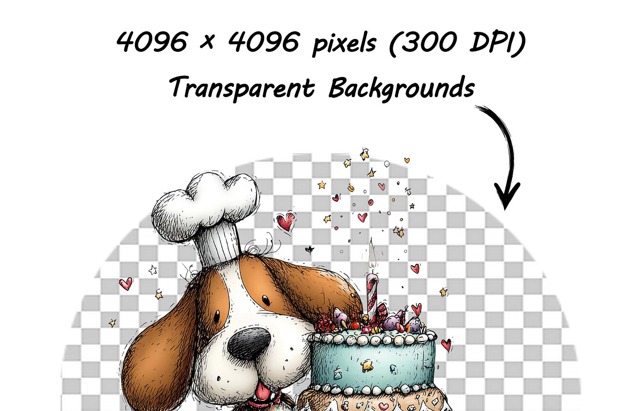 30 whimsical dog birthday clipart, an Illustration by one-touch (Photo 13 of 17)