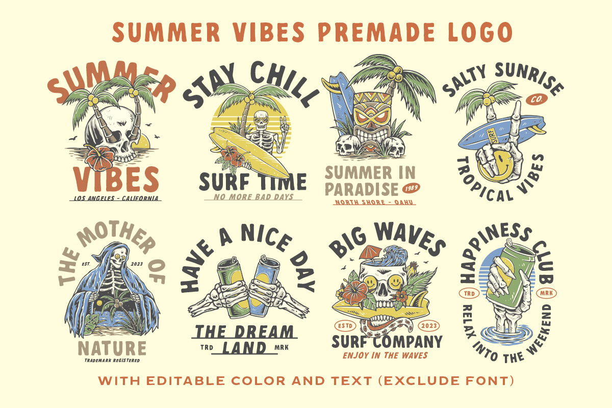 Summer Vibes Volume 01, a Seasonal Illustration by IronbirdCreative (Photo 4 of 7)