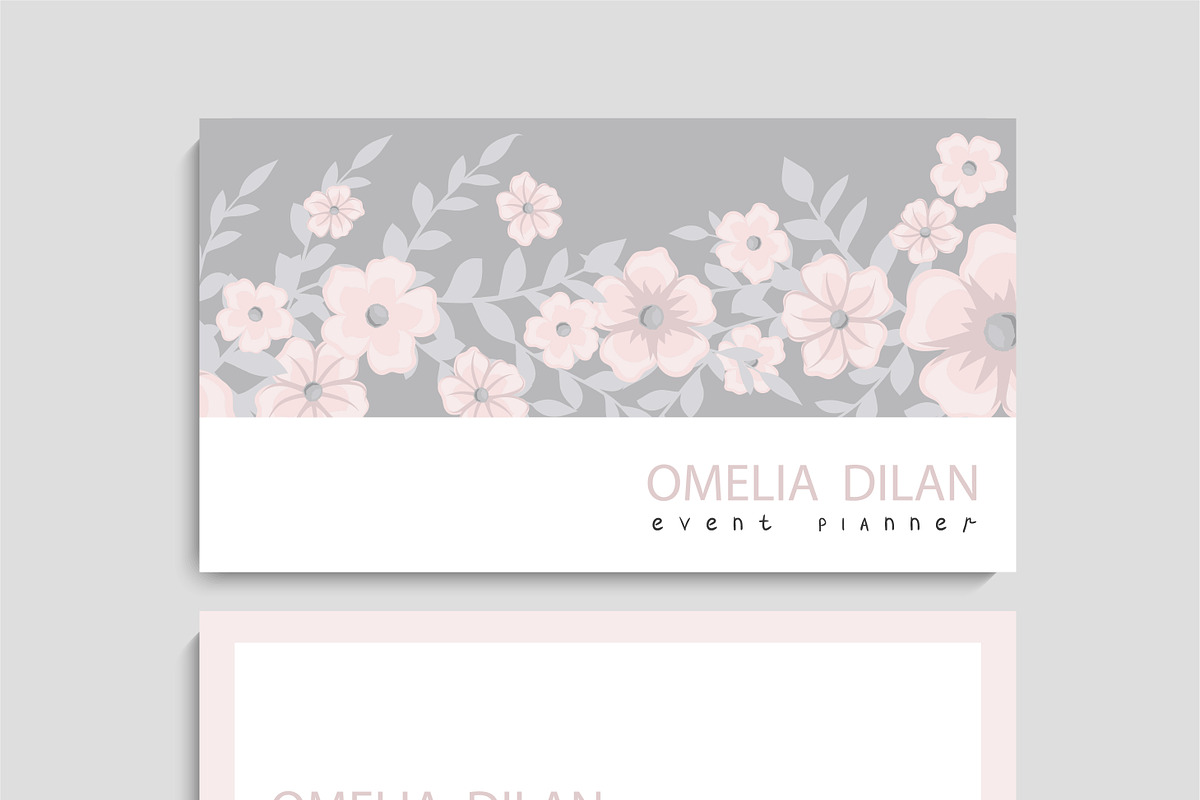 Flower business cards template, a Business Card Template by Doodle_flower