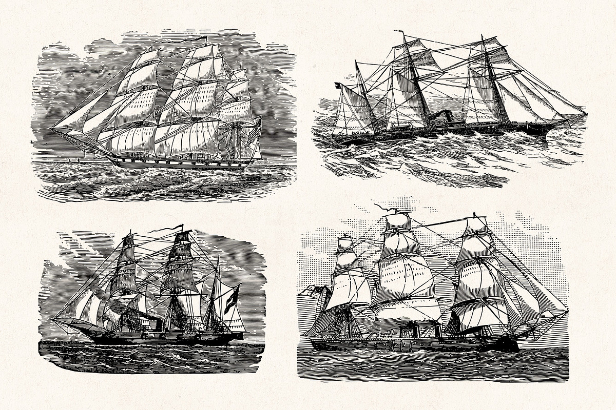 Nautical Engraving Illustrations, an Illustration by Graphic Goods (Photo 7 of 10)