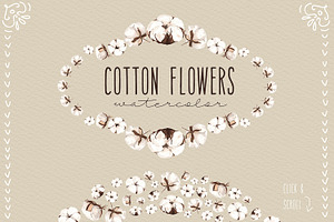 NEW! Cotton flowers watercolor