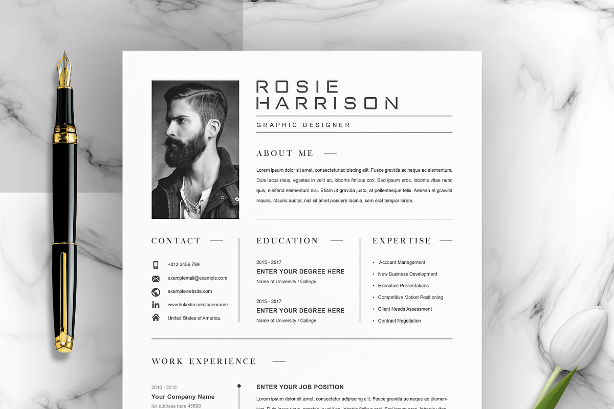 Word CV Template, a Resume Template by ResumeInventor (Photo 1 of 6)