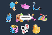 Kids Toys 3D Icon Pack, an Object 3D Model by Nate Studios (Thumbnail 5 of 6)