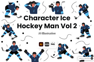 Character Ice Hockey Man Vol. 2, a Sport Illustration by SLAB! Design