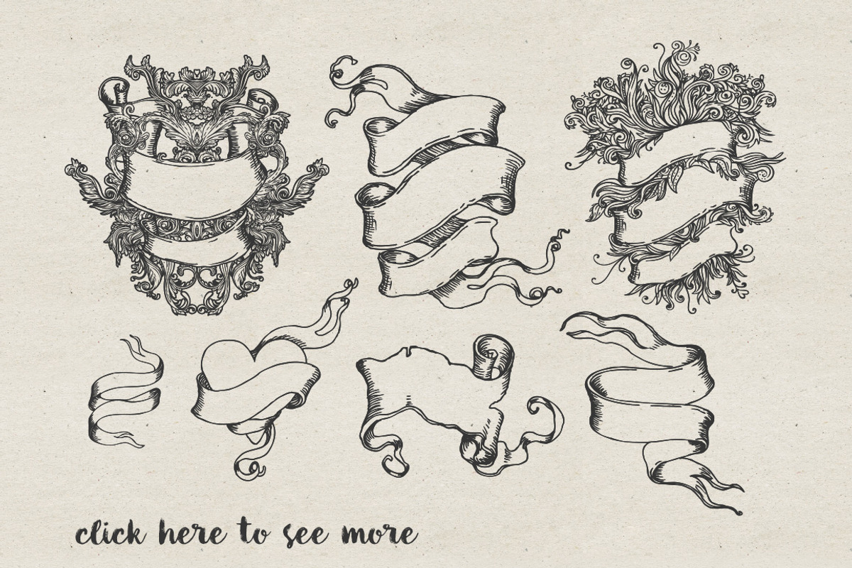 100+ Vintage Design Elements Set preview 4