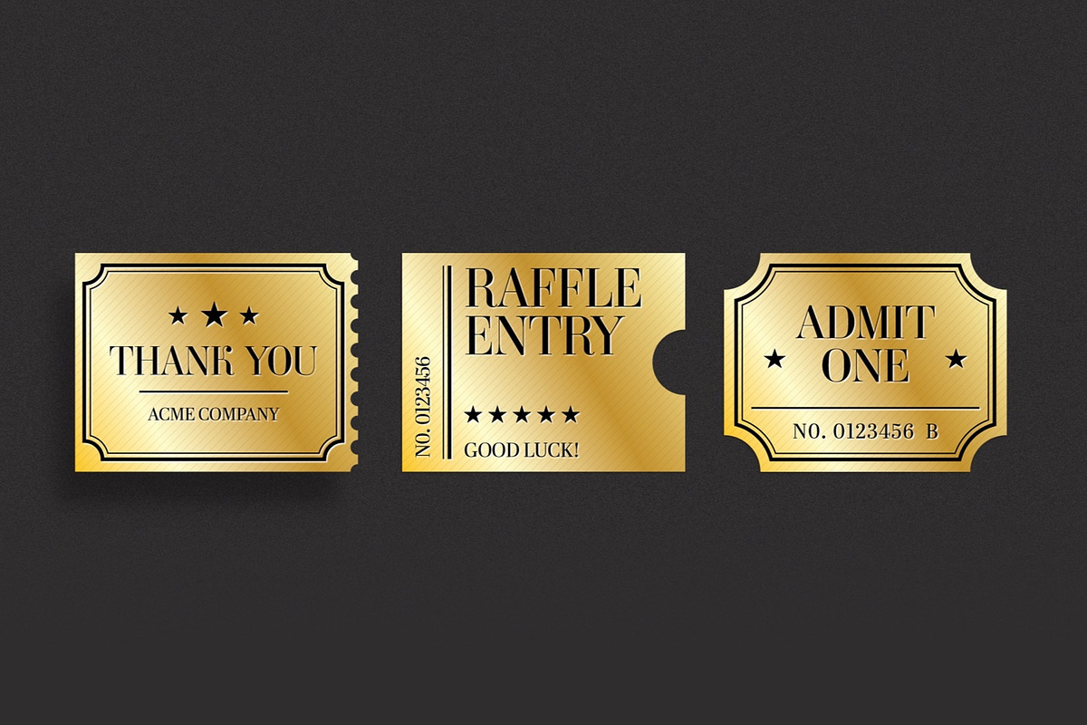 Golden Ticket Template Set, an Invitation Template by BrandPacks (Photo 4 of 6)